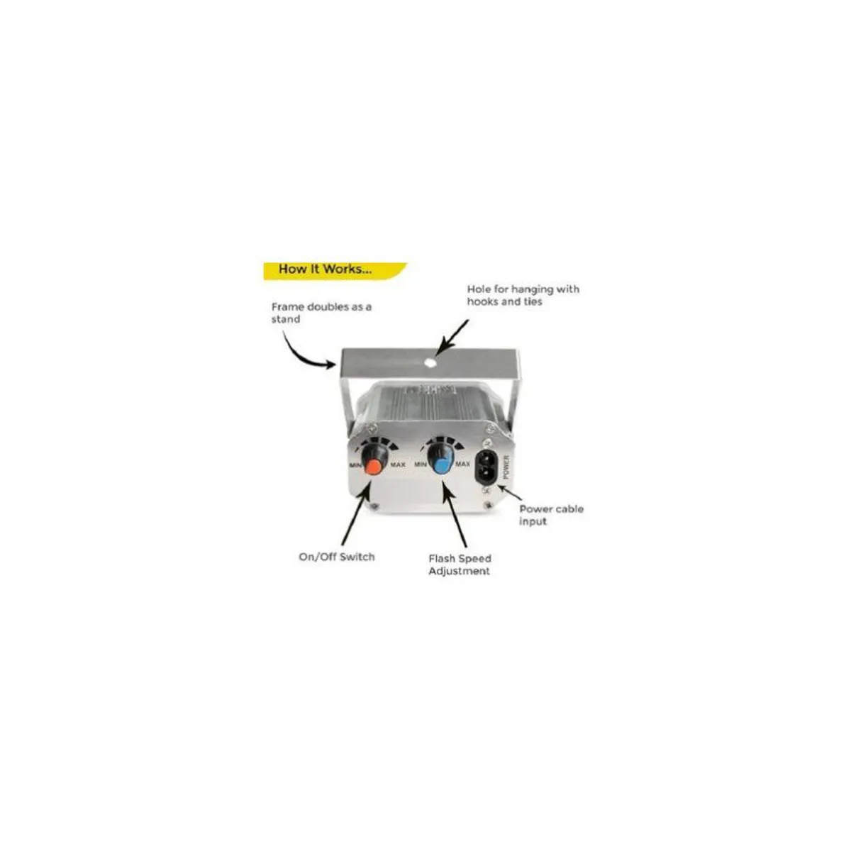 GENERICO - Cortadora led 36 luz blanca ritmico fiesta sicodelicas