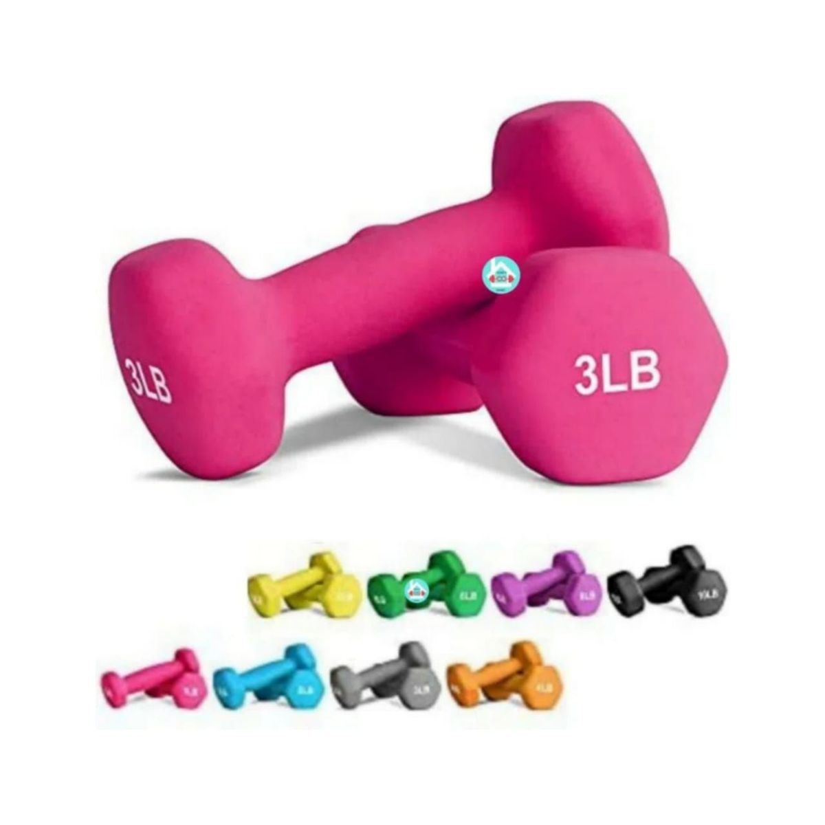 GENERICO - Mancuernas Plastificadas de 3kg - par de pesas