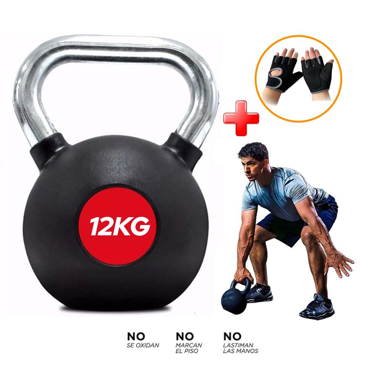 GENERICO - Pesa Rusa 12KG Caucho  guantes