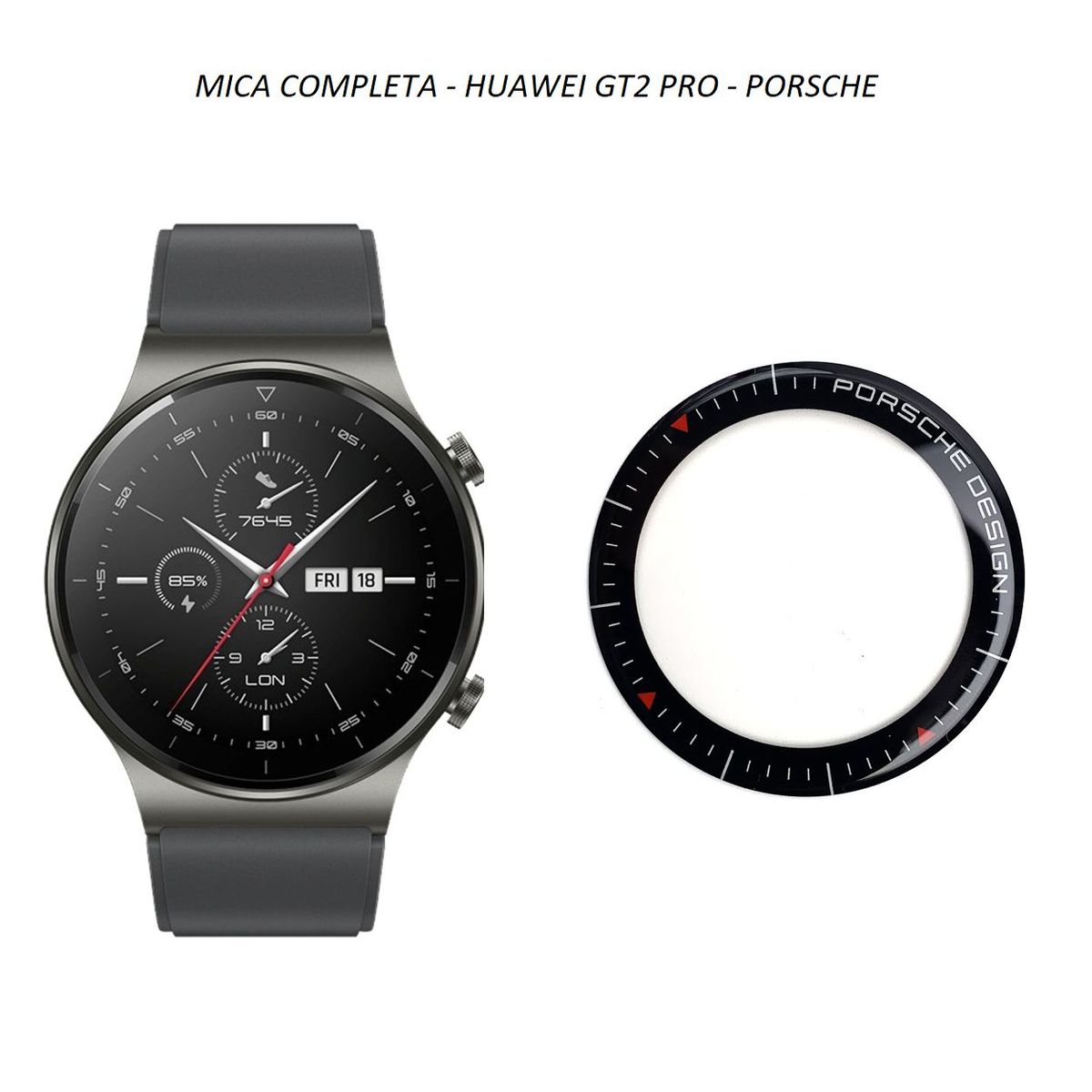 GENERICO - Protector de Pantalla Porsche para HUAWEI WATCH GT2 PRO - Negro