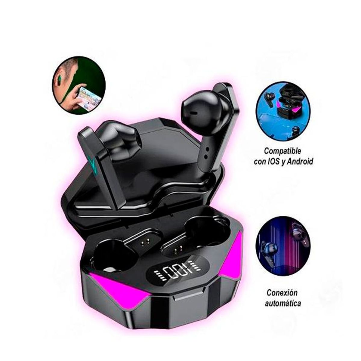 GENERICO - Audífonos Bluetooth Gamer Acuático Auriculares inalambricos Táctiles