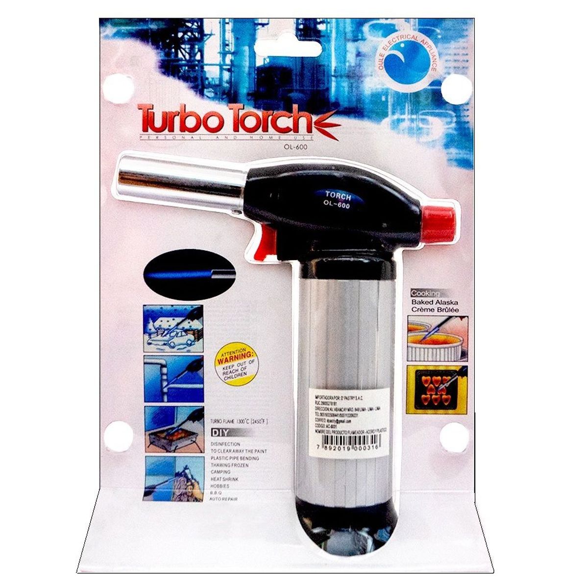 GENERICO - Kit Soplete Flambeador de Cocina mas Gas Butano