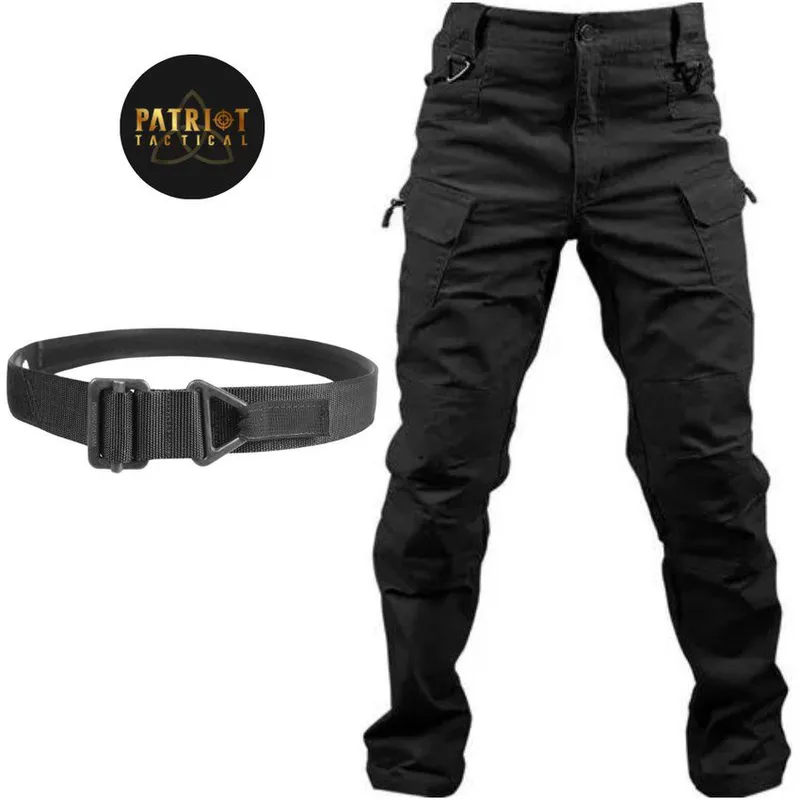 GENERICO - Pantalón Cargo Impermeable  Correa Negro Hombre