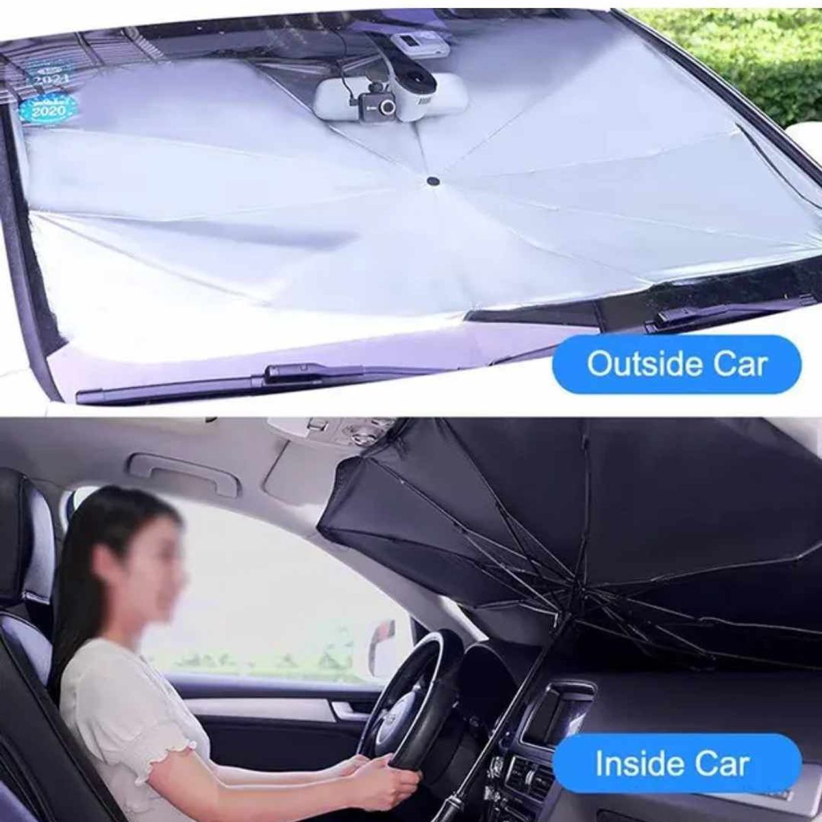 GENERICO - Cubresol de Auto tipo Sombrilla Plegable SUV Camioneta