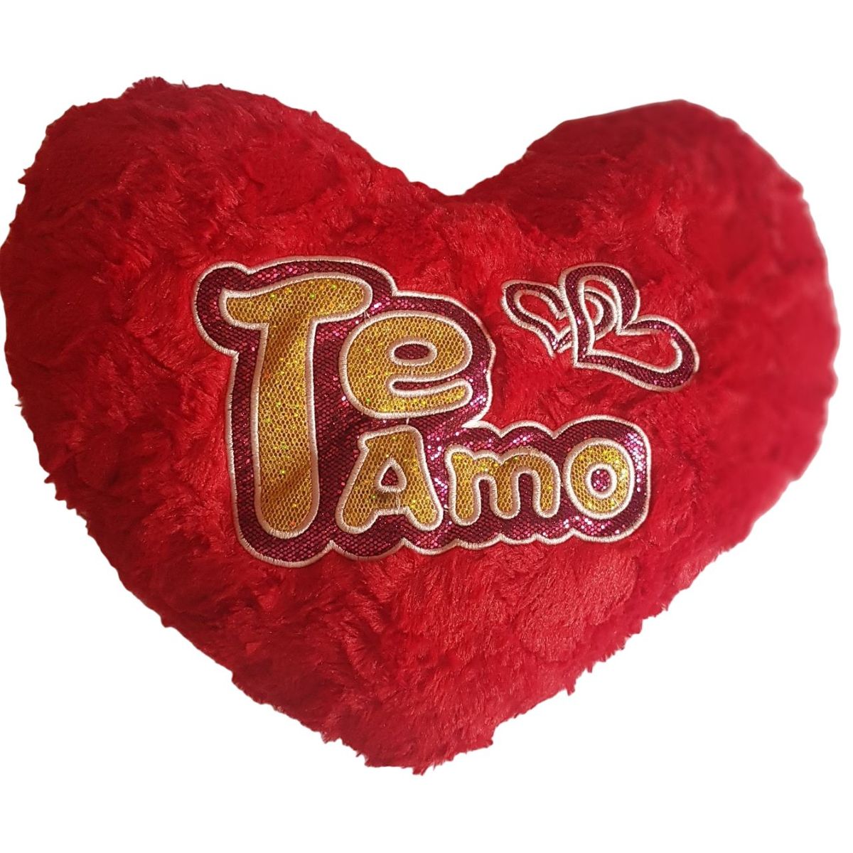 GENERICO - Almohada Cojín rojo de corazón con frases TE AMO CORAZON