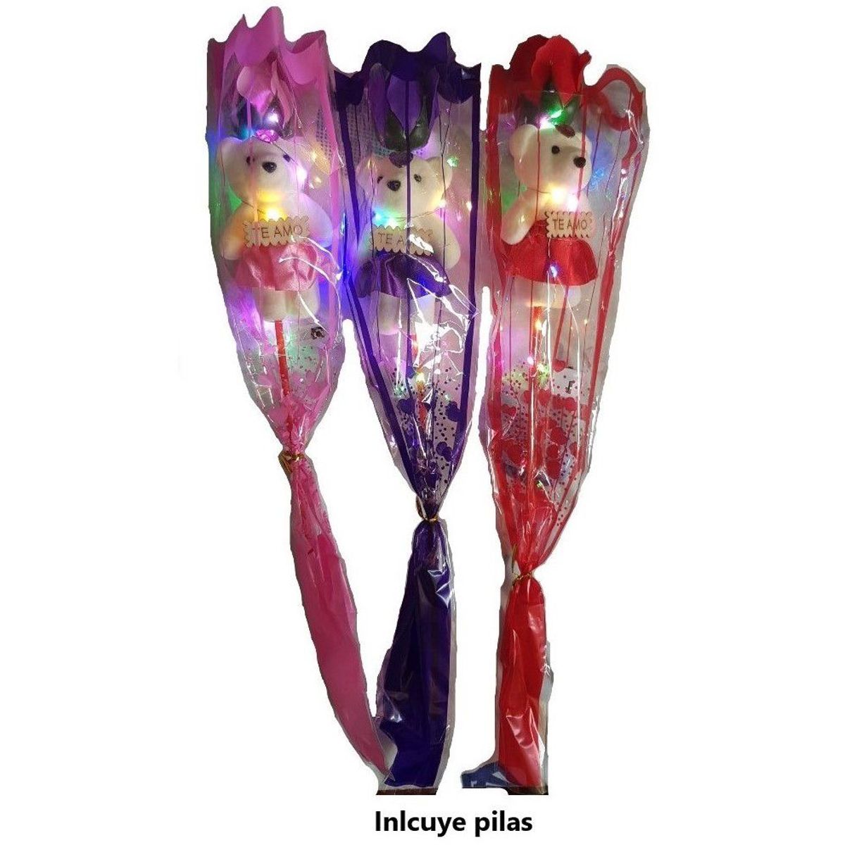 GENERICO - Rosas con osito y luces