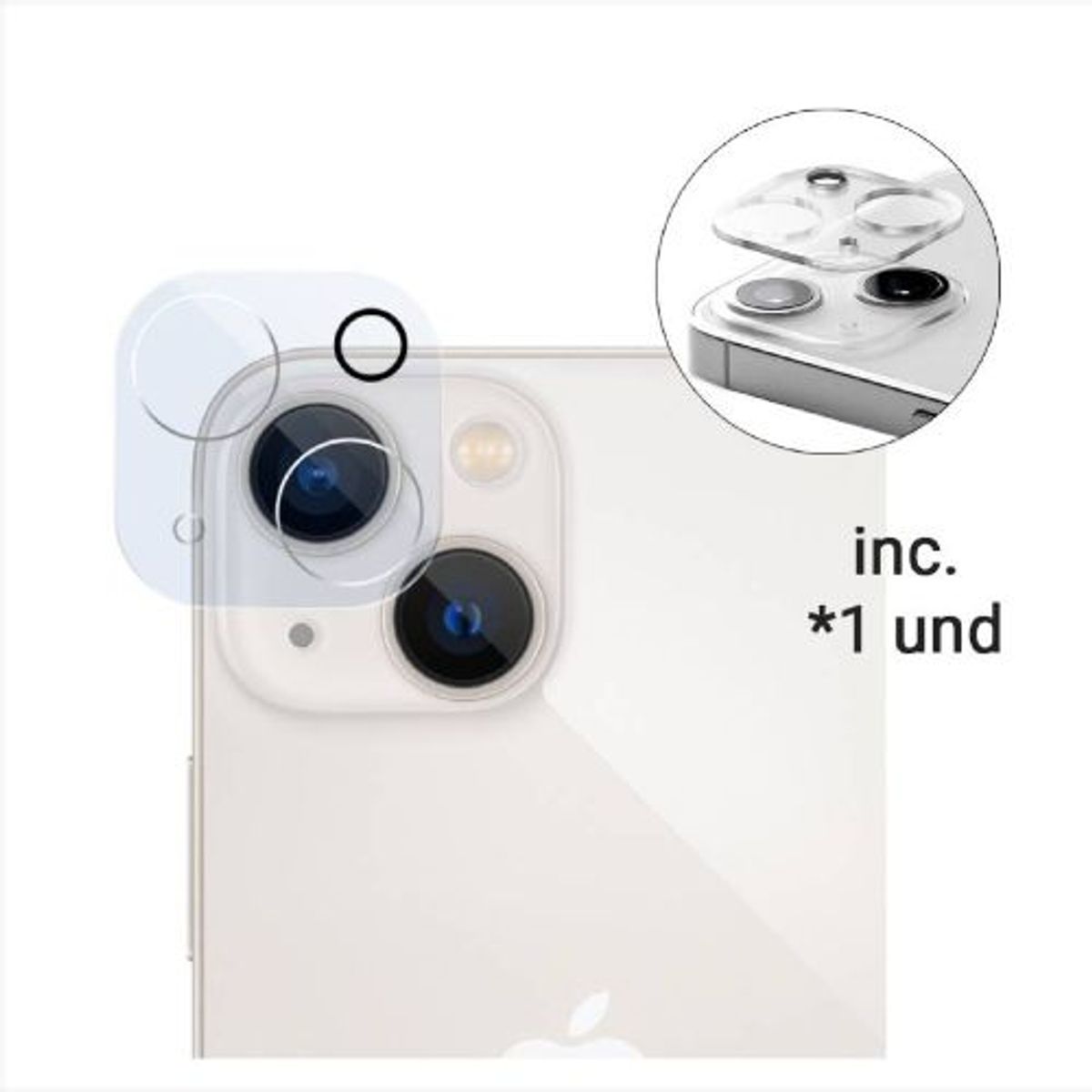 GENERICO - Mica Protectora para Cámara iPhone 13 -Transparente.