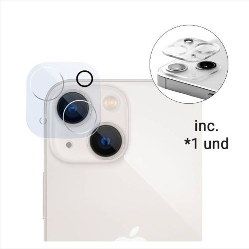 GENERICO - Mica Protectora para Cámara iPhone 13 -Transparente.