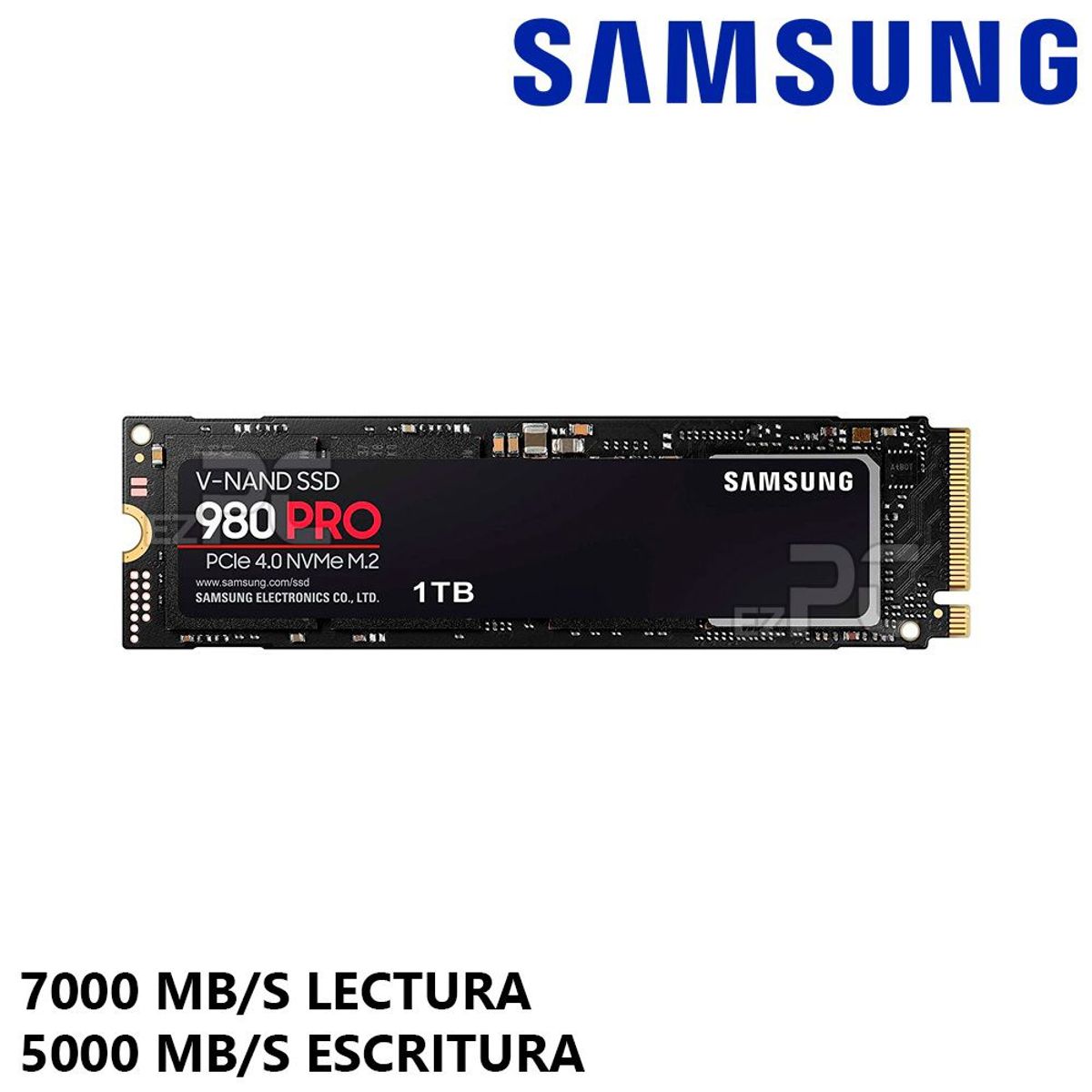 SAMSUNG - Disco Solido SSD Samsung 980PRO 1TB M2 PCIe Gen40 NVMe MZ-V8P1T0B/AM