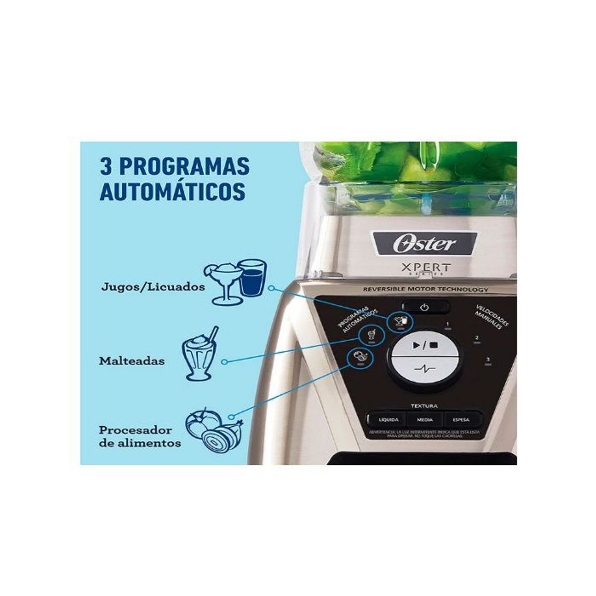 OSTER - Licuadora Oster BLST3B-CPG-053 Tecnología Reversible Xpert Series