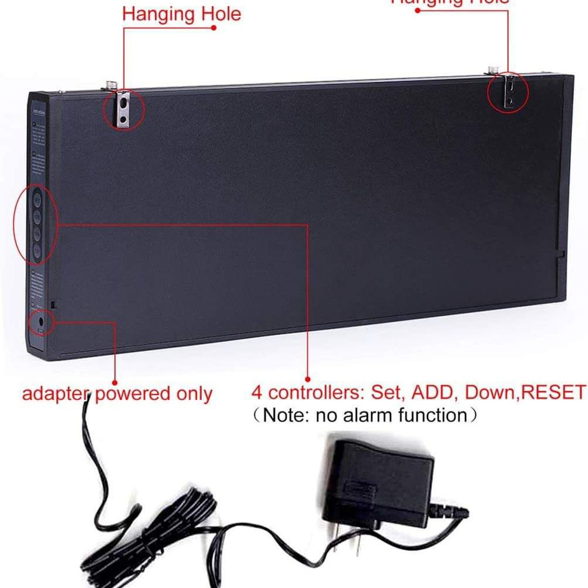 GENERICO - Reloj Digital LED 36 x 15cm de Pared de Sala - Oficina - Departamento