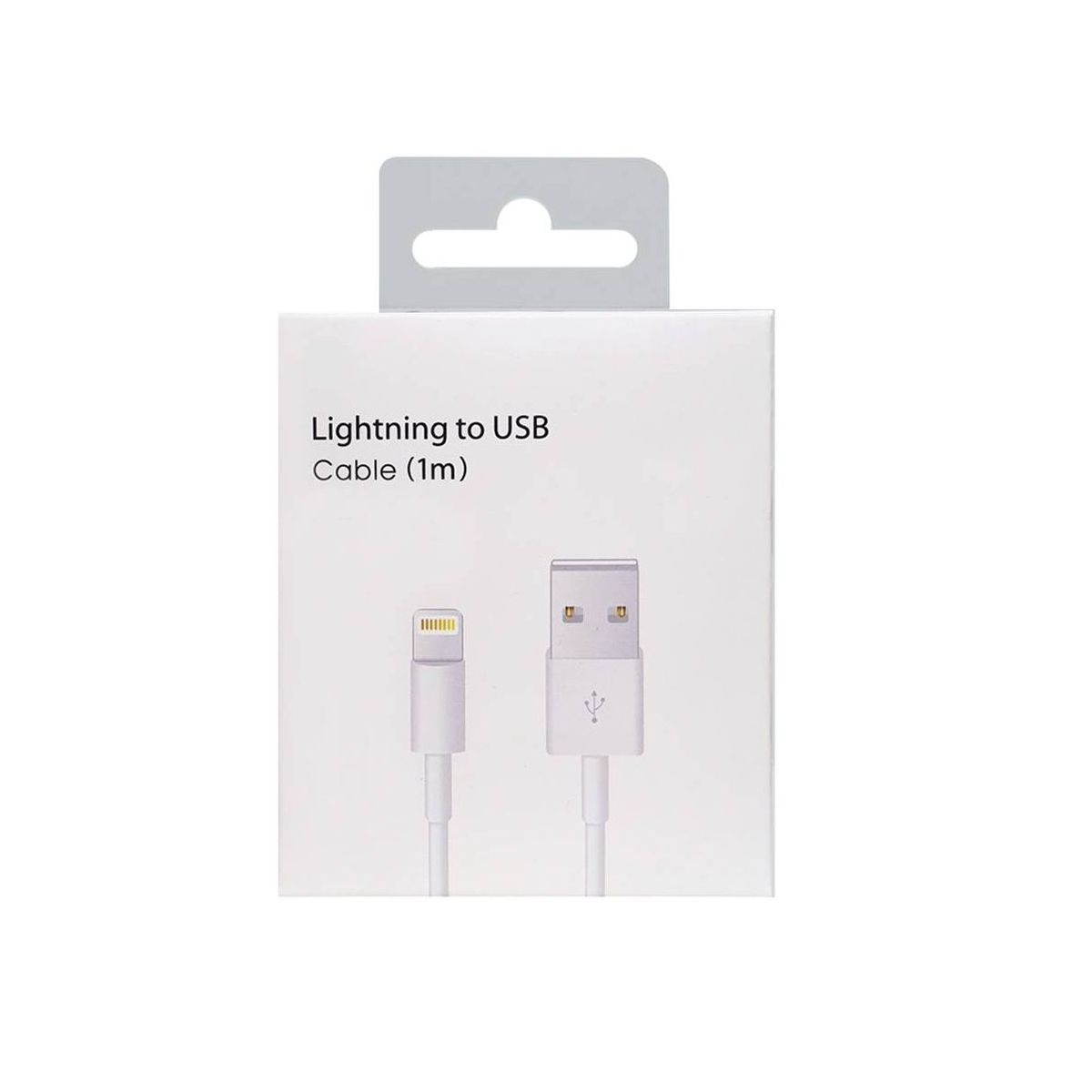 GENERICO - CABLE USB IPHONE 1 METRO BLANCO  NUEVO - CAJA