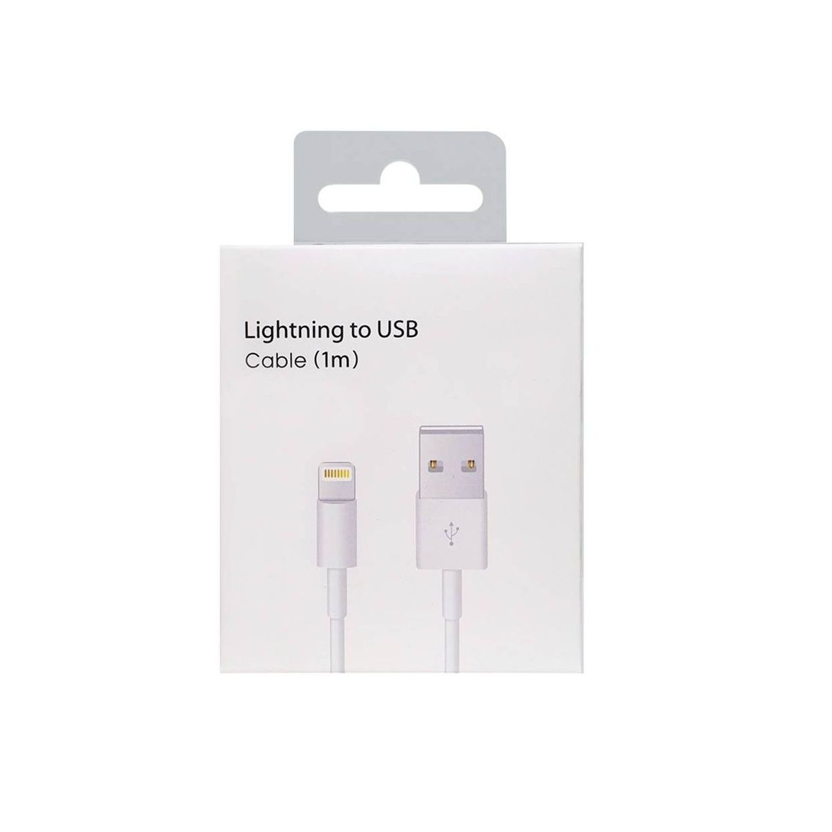 GENERICO - CABLE USB IPHONE 1 METRO BLANCO  NUEVO - CAJA