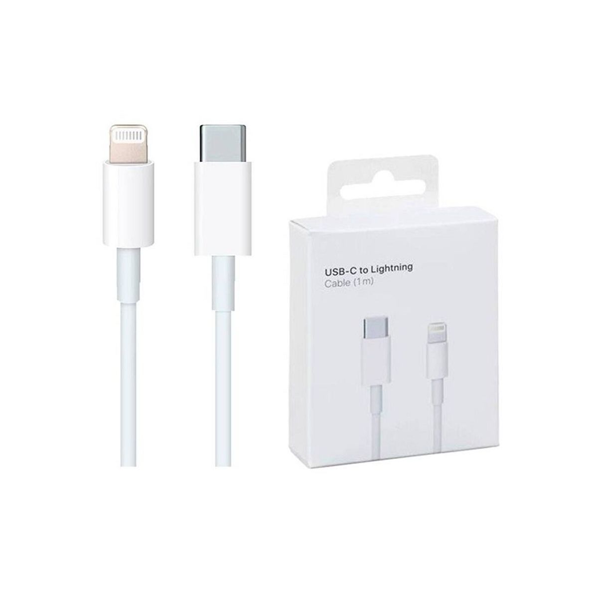 GENERICO - CABLE USB IPHONE 1 METRO  LIGHTNING USB a C  NUEVO - CAJA