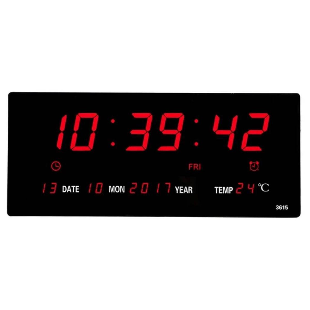 GENERICO - Reloj Digital LED 36 x 15cm de Pared con Calendario Temperatura Fecha