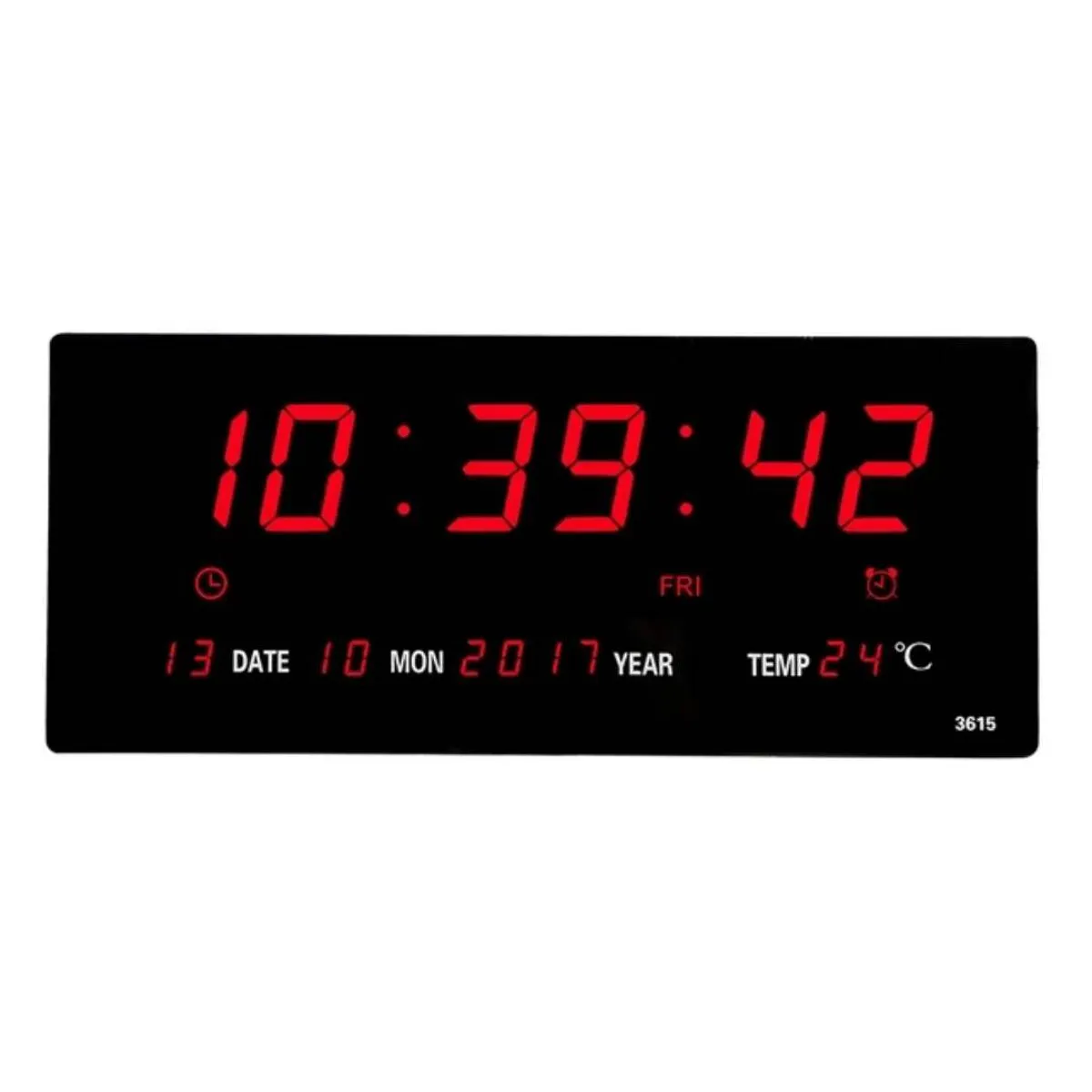 GENERICO - Reloj Digital LED 36 x 15cm de Pared con Calendario Temperatura Fecha