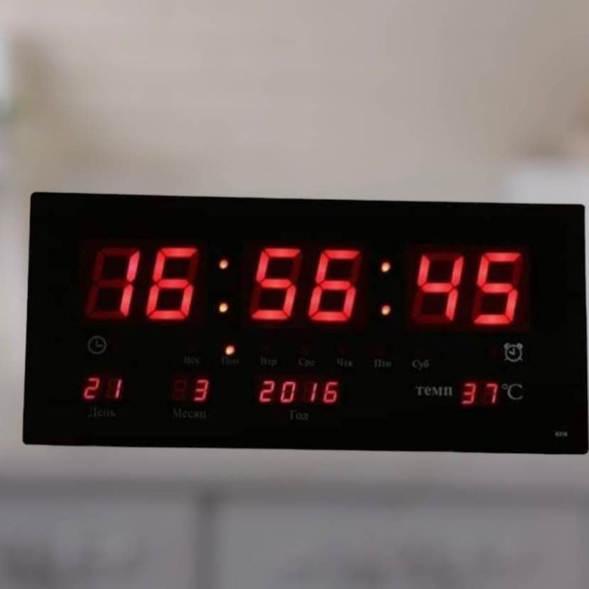GENERICO - Reloj Digital LED 36 x 15cm de Pared con Calendario Temperatura Fecha