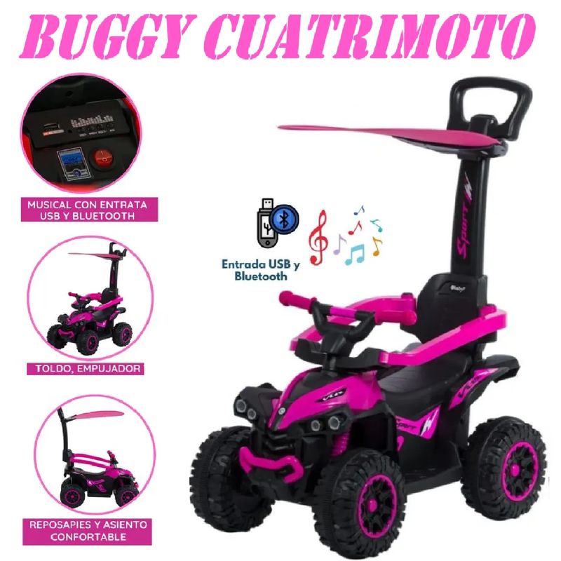 EBABY - Correpasillo Musical Con Empujador Bugui Tractor - Rosado