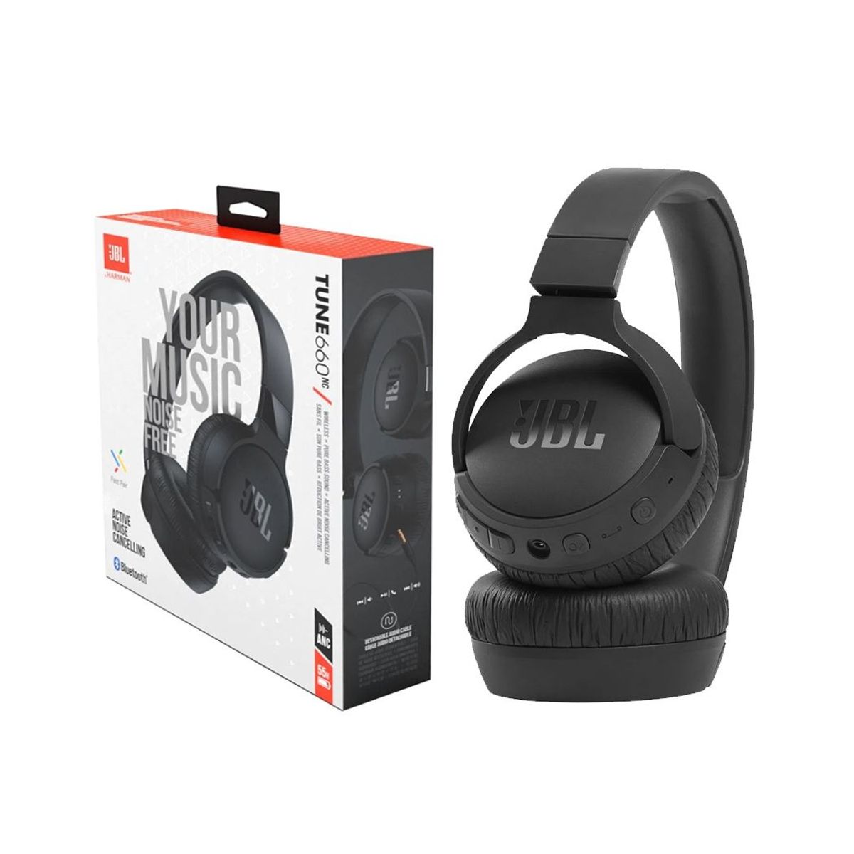 JBL - Audífono JBL Tune 660NC con Cancelación de Ruido Negro