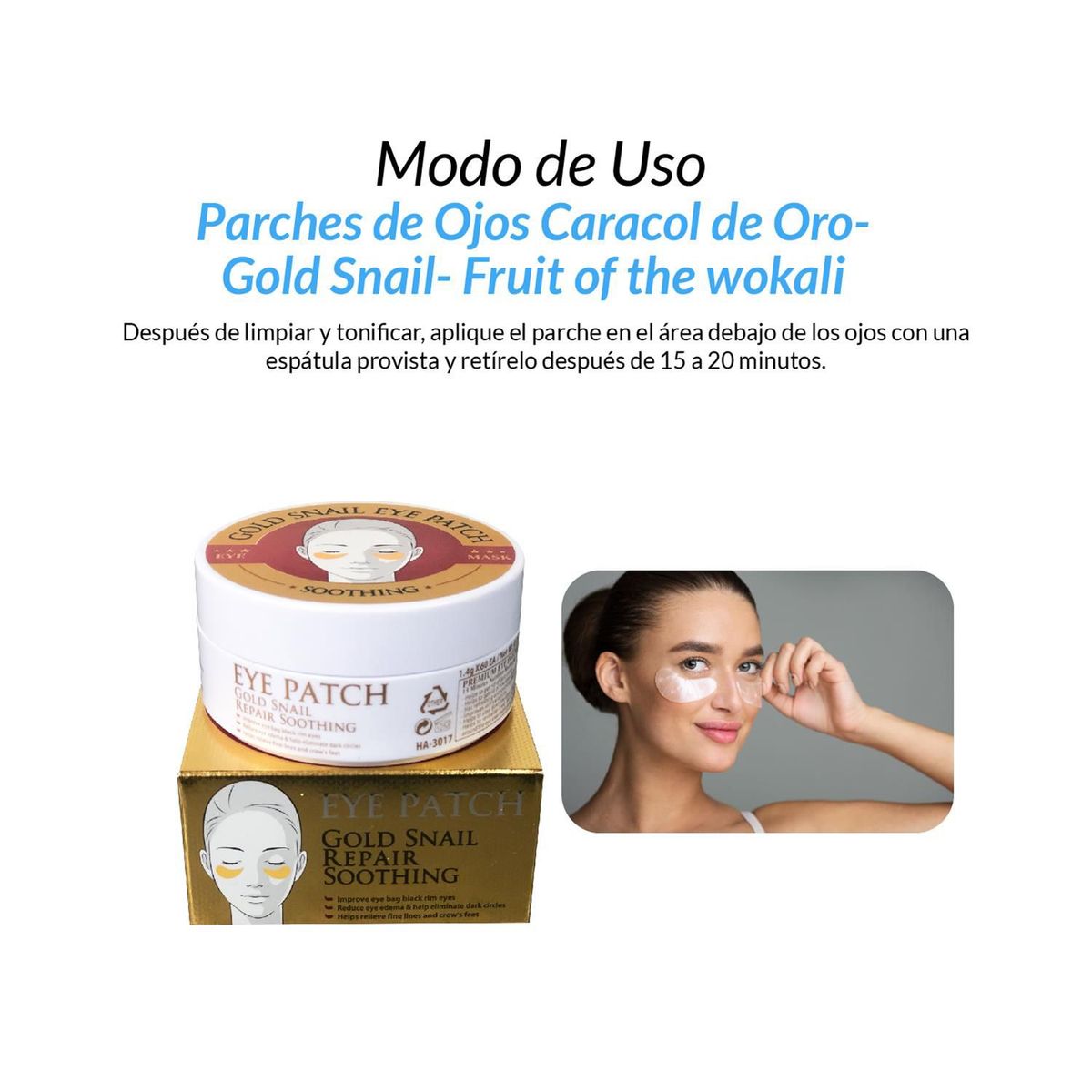 WOKALI - 2 Mascarilla para Ojeras Gold Snail - Fruit of the Wokali