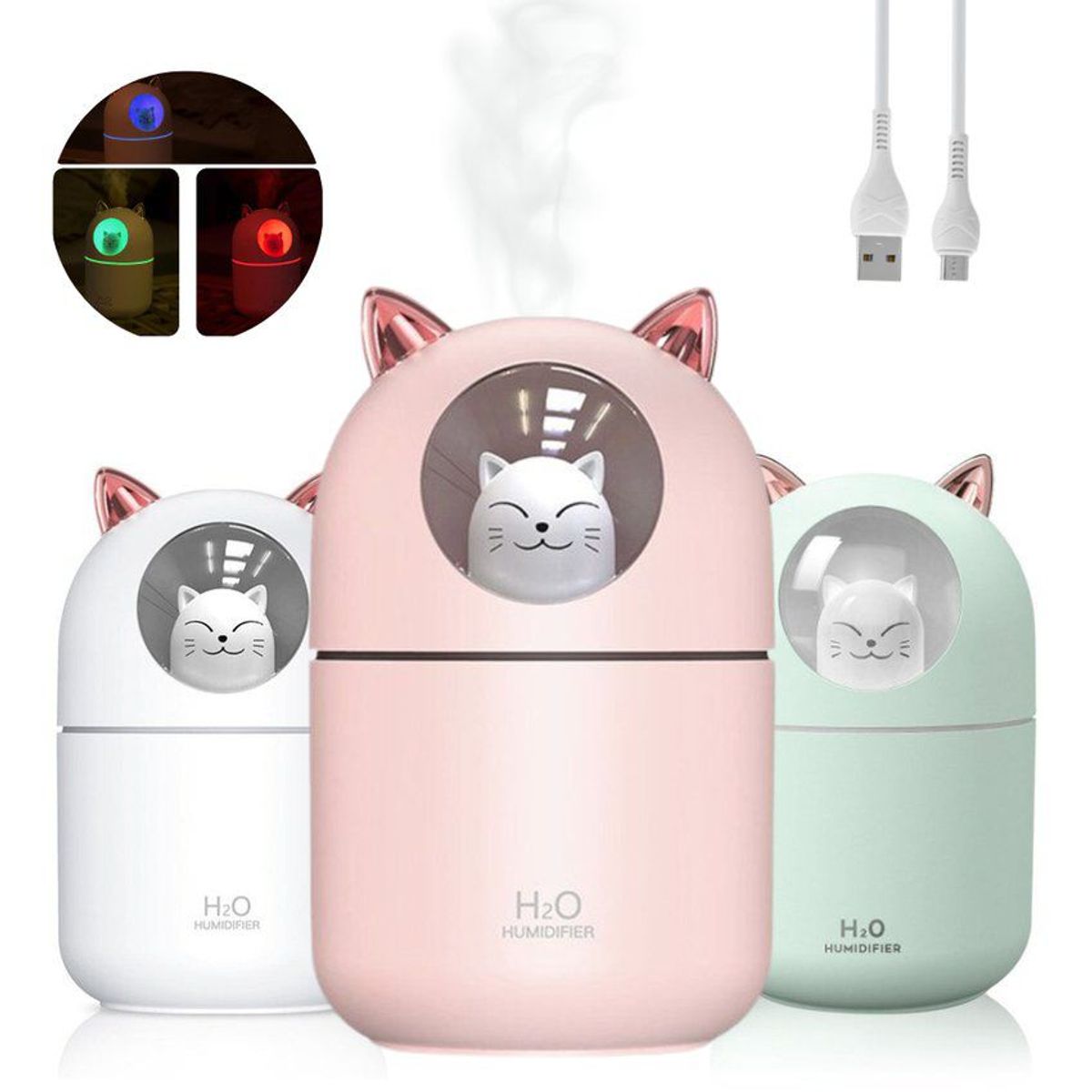 GENERICO - Humidificador difusor de aroma gatito kawai aromaterapia