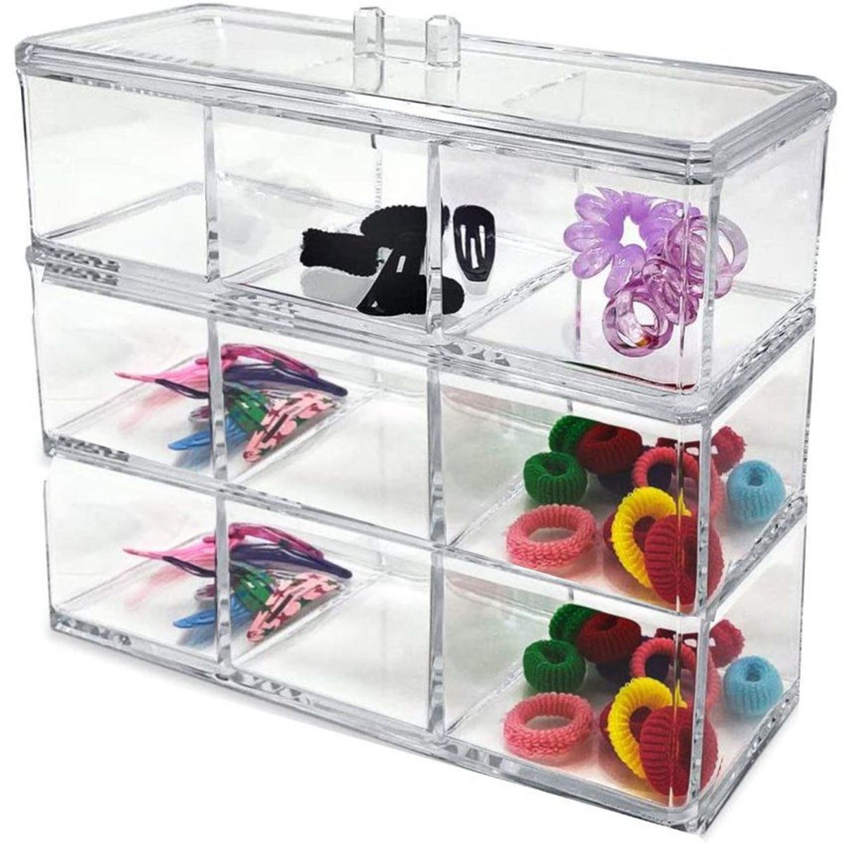 GENERICO - Organizador para maquillaje acrilico con tapa