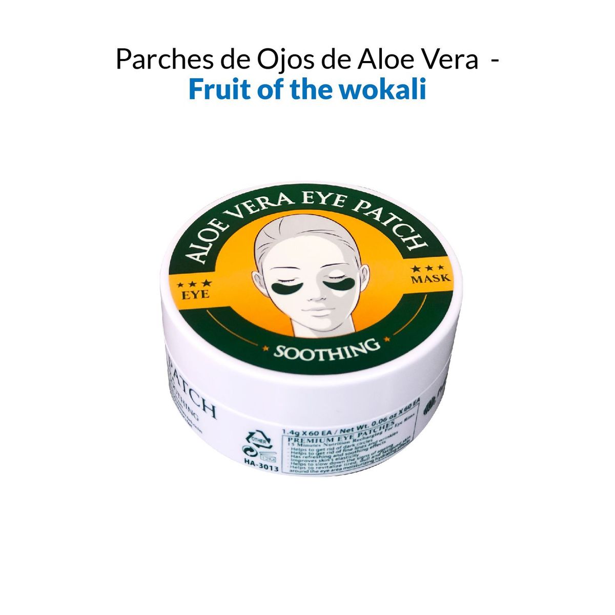 WOKALI - Mascarillas para Ojos de Aloe Vera- Fruit of the wokali