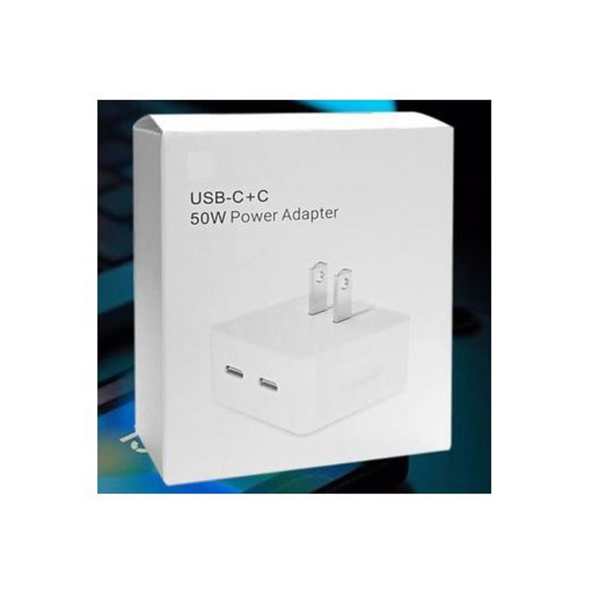 GENERICO - CARGADOR IPHONE 50W CUBO  DUAL USB-C PORT  NUEVO - CAJA