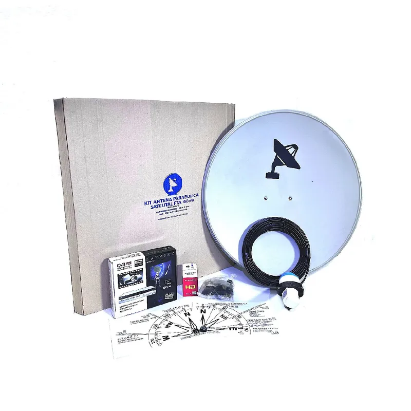 SAT PCS - KIT TV Satelital Plus  Decodificador SATWORK 4K Parabolica 60cm H265