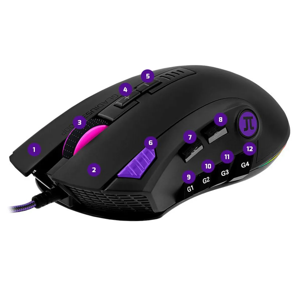 PRIMUS - Mouse Gamer Primus GLADIUS PMO-302 32000 DPI 12 Botones