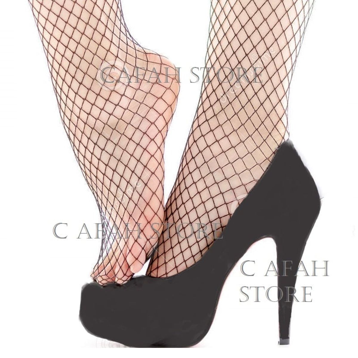 OEM - PANTY MEDIAS RED SEXY MALLA COCOS ABERTURA MEDIANA NEGRO