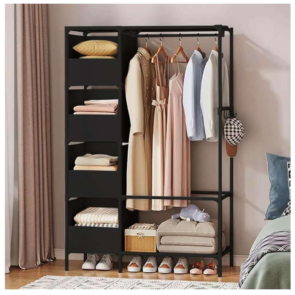 GRETAIL - Perchero Colgador Organizador Estante Ropa F47 Negro