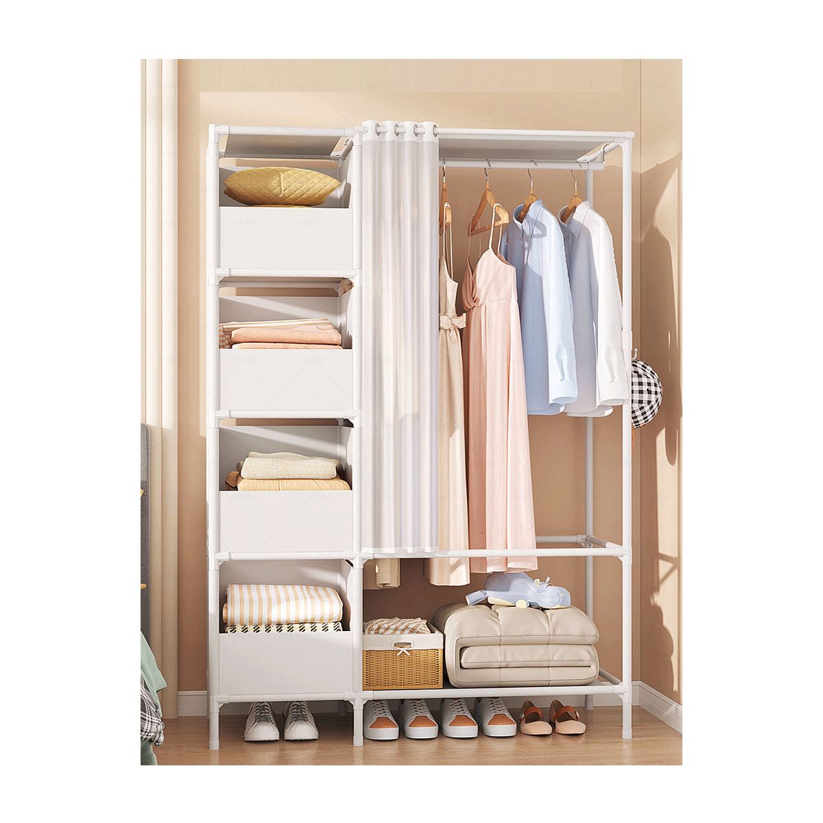 GRETAIL - Perchero Colgador Organizador Estante Ropa F47 Blanco