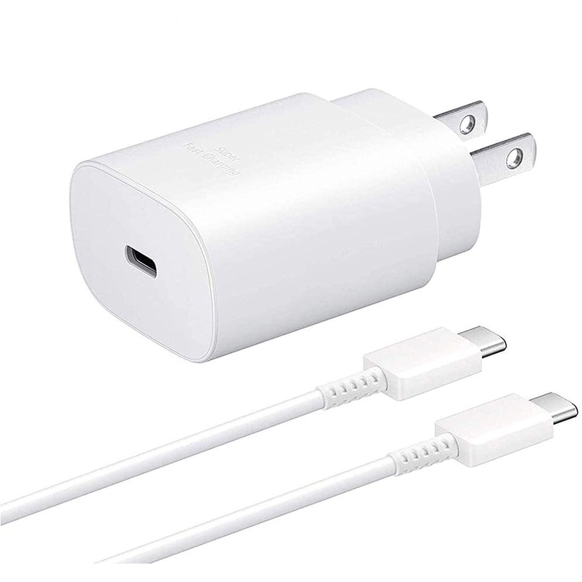 GENERICO - Cargador 25w y Cable C a C Carga Ràpida para Samsung Blanco