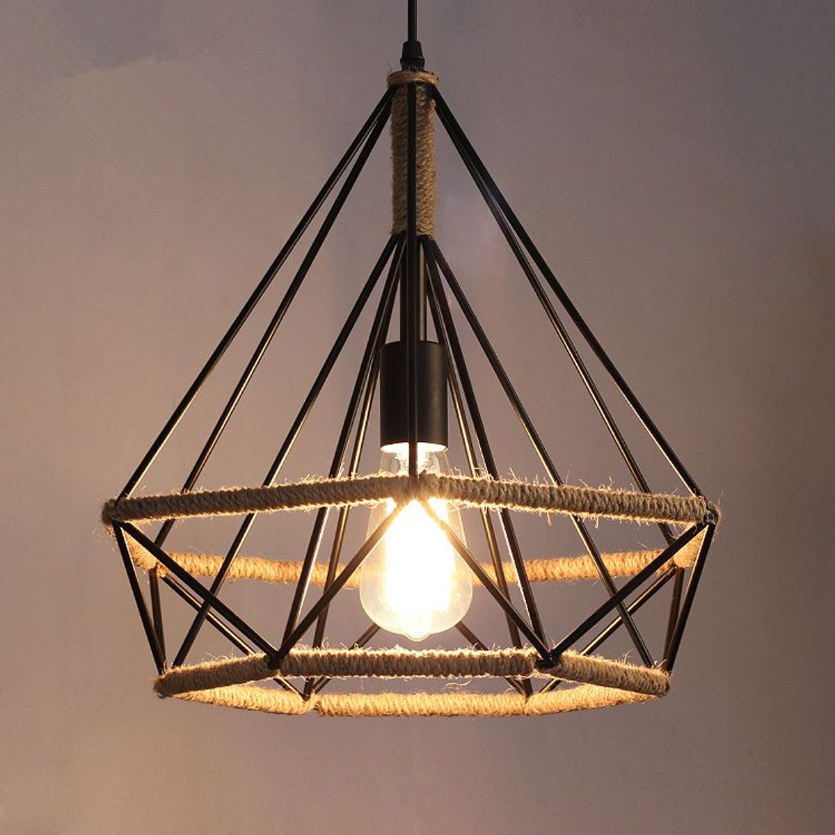 GENERICO - Lámpara colgante triangular modelo rustico