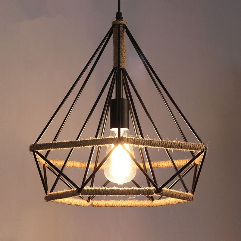GENERICO - Lámpara colgante triangular modelo rustico