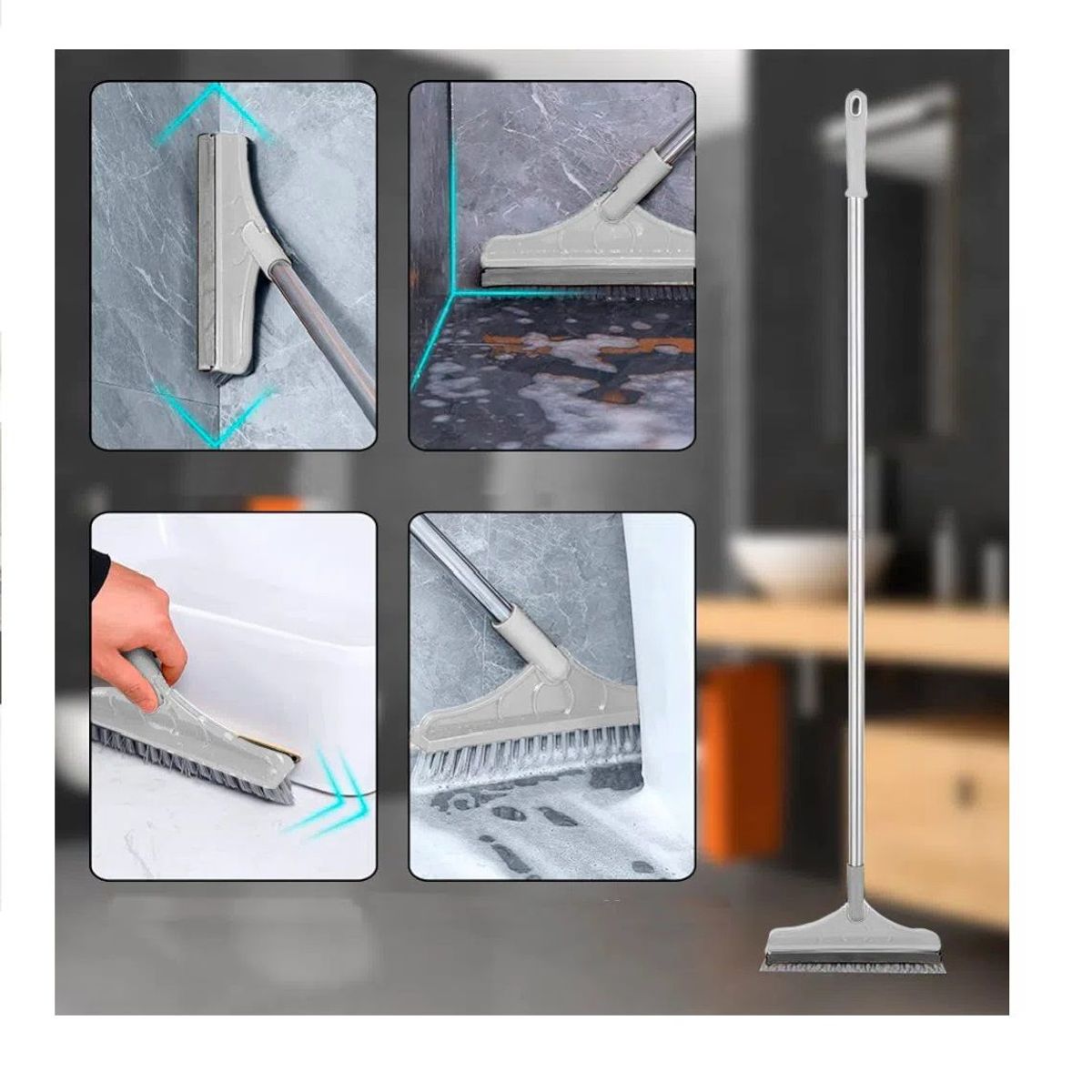 OTTOWARE - Escoba Multifuncional 2 en 1 Giratorio de 120°