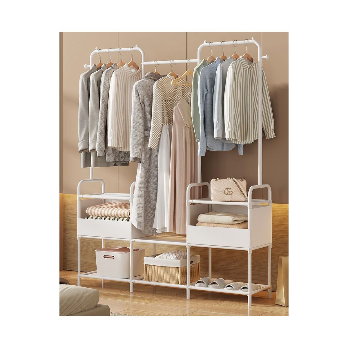 GRETAIL - Perchero Colgador Organizador Estante Ropa F46 Blanco