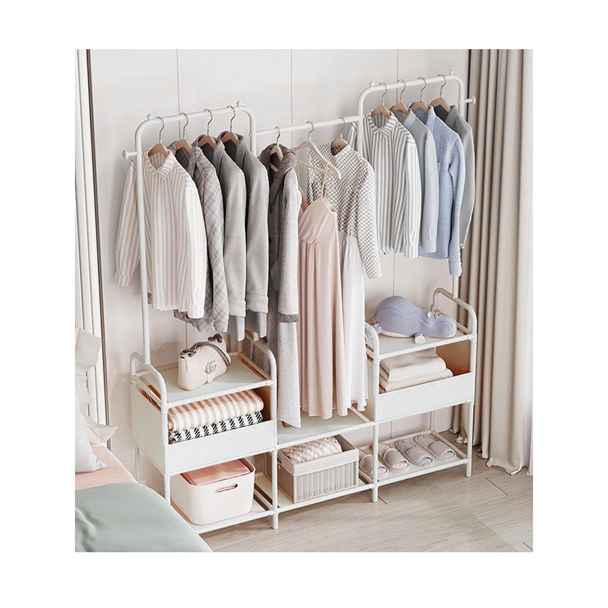 GRETAIL - Perchero Colgador Organizador Estante Ropa F46 Blanco