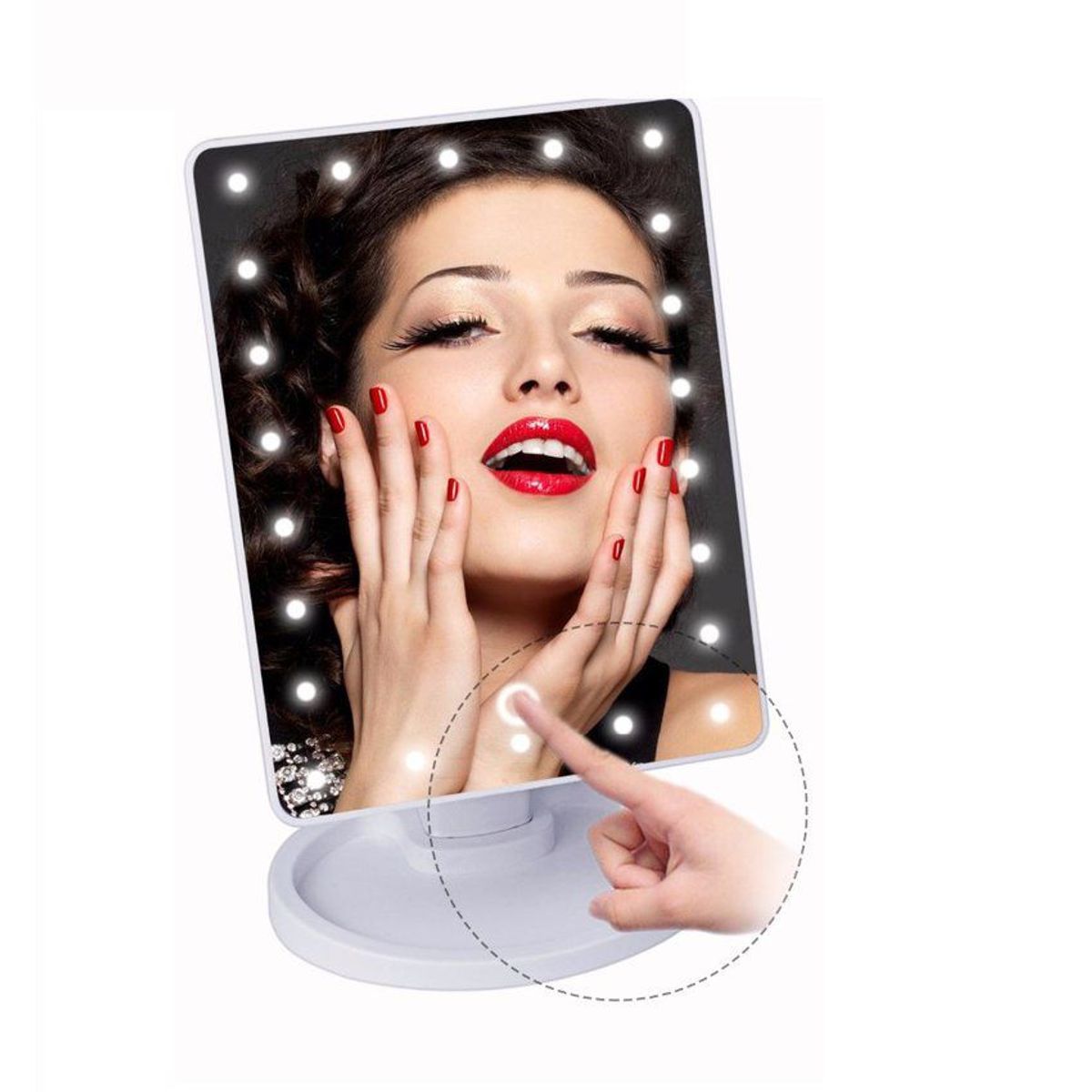 GENERICO - Espejo de maquillaje para tocador táctil con luces led