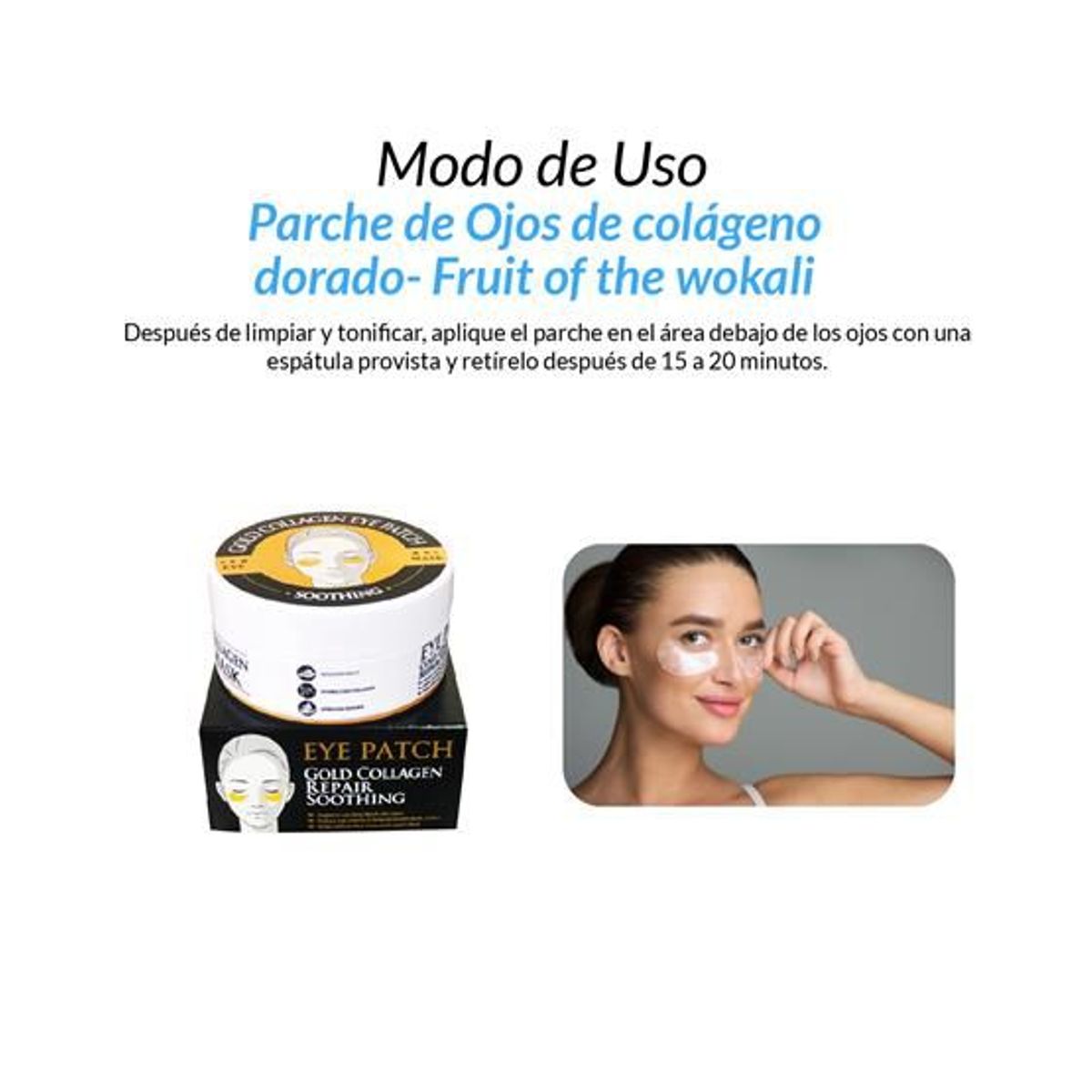 WOKALI - Parche de Ojos de colágeno dorado- Fruit of the wokali
