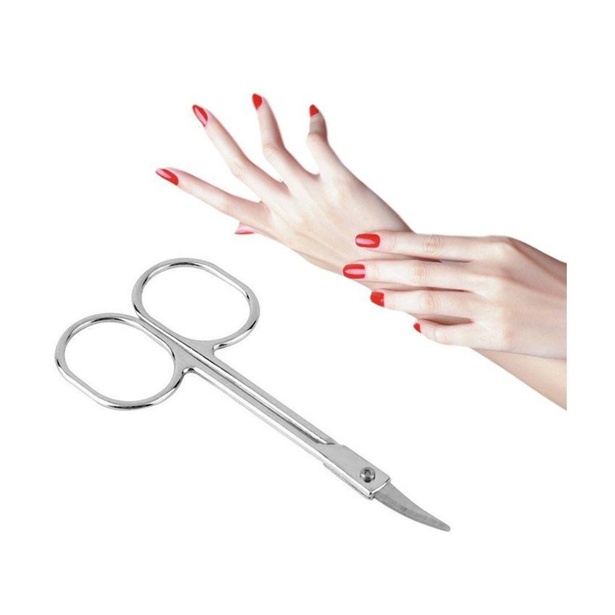 GENERICO - Tijera  curvada de acero para  cutícula manicura 