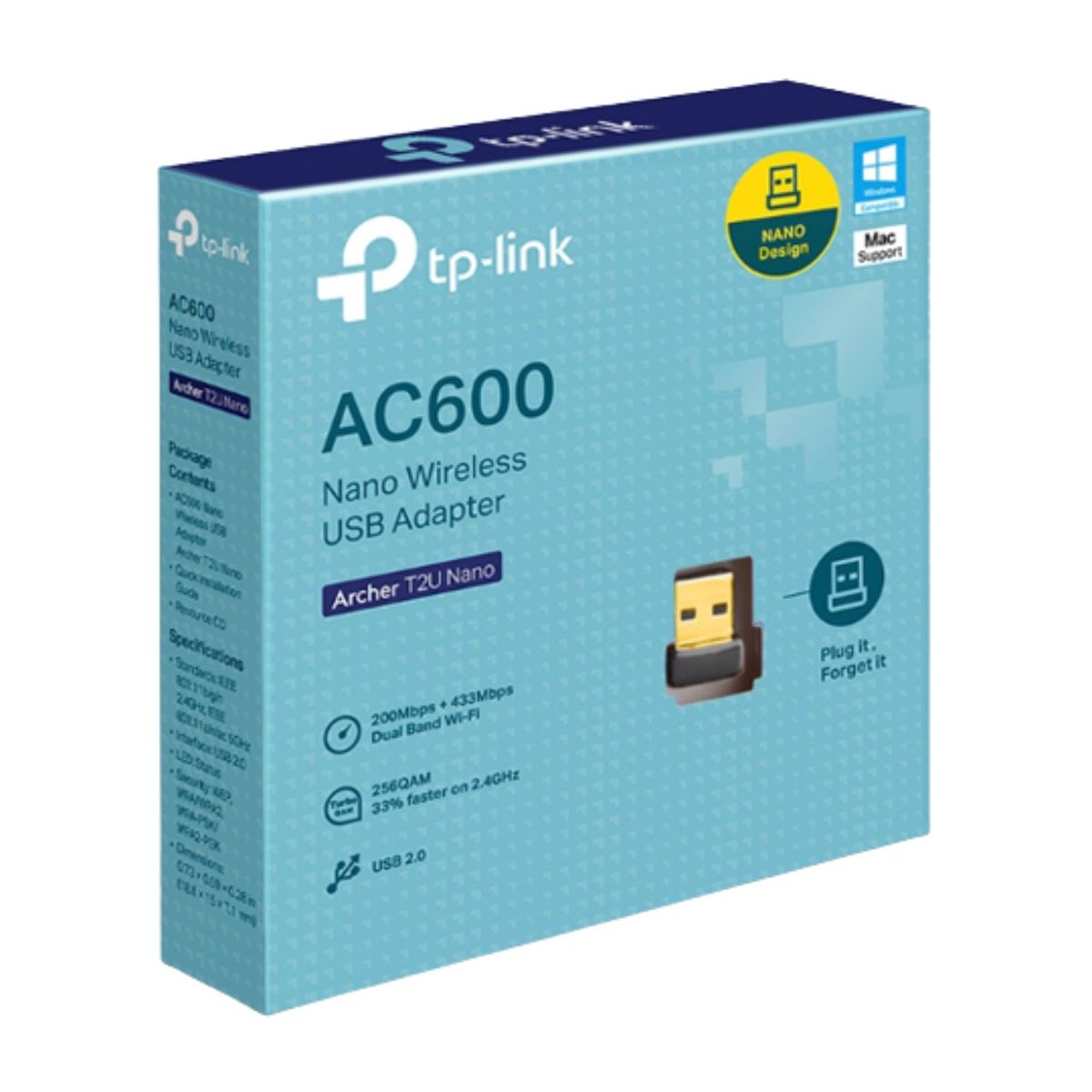 TP LINK - Tp-Link Archer T2u Nano Adaptador Wi-Fi Usb Dual Banda Ac600