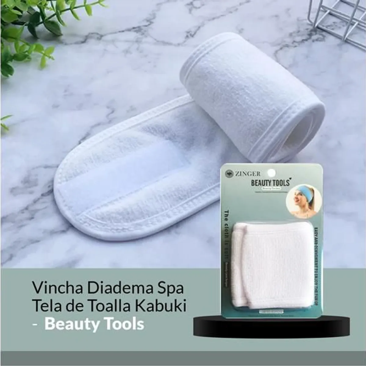 BEAUTY TOOLS - Vincha Diadema Spa Tela de Toalla Kabuki Beauty Tools