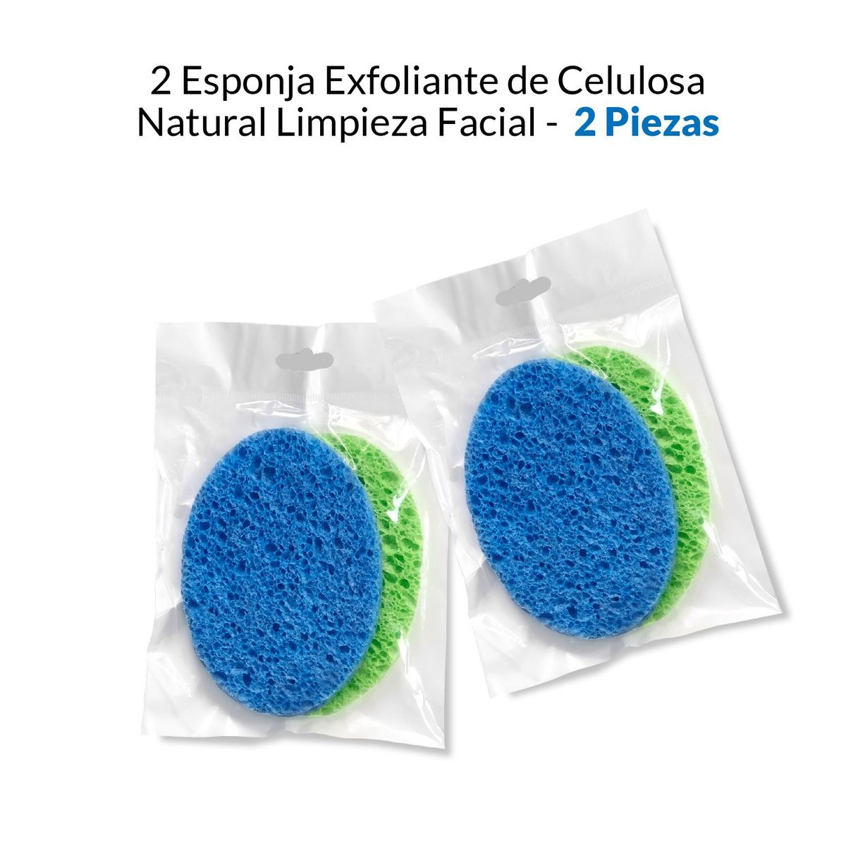 GENERICO - 2 Esponja Exfoliante De Celulosa Natural Limpieza Facial 2 u