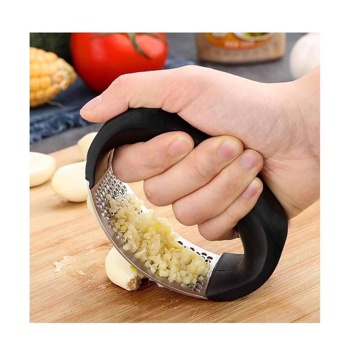 GENERICO - TRITURADOR DE AJOS DE ACERO INOXIDABLE