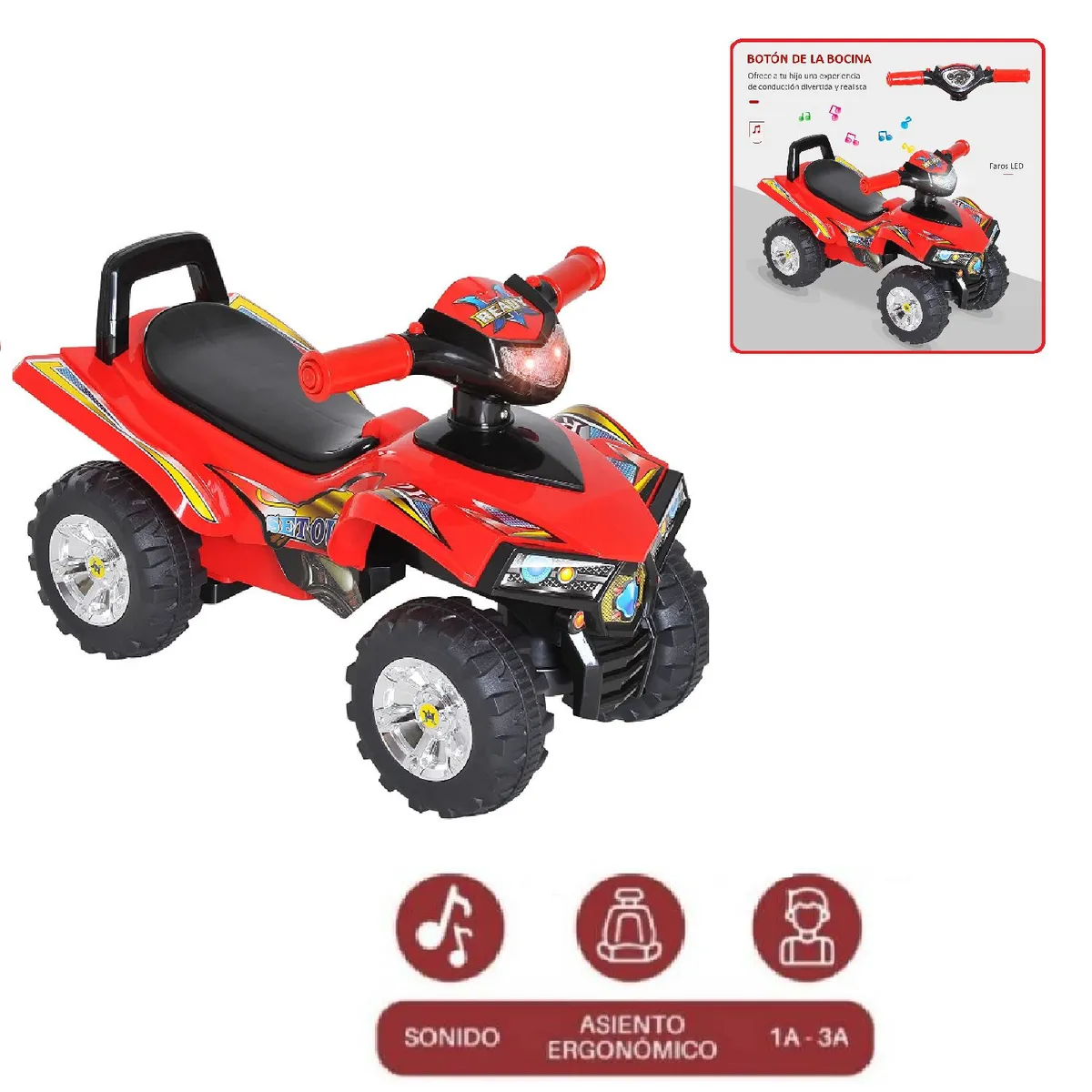 GENERICO - coche Bugi Musical Cuatrimoto KIM-551 - rojo