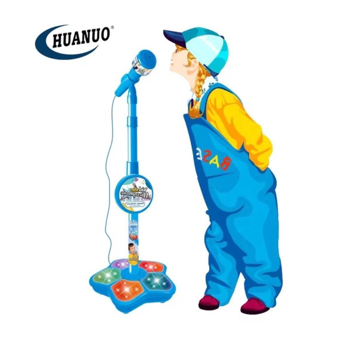 GENERICO - Microfono Musical Karaoke con Base Luces para Niños y Niñas