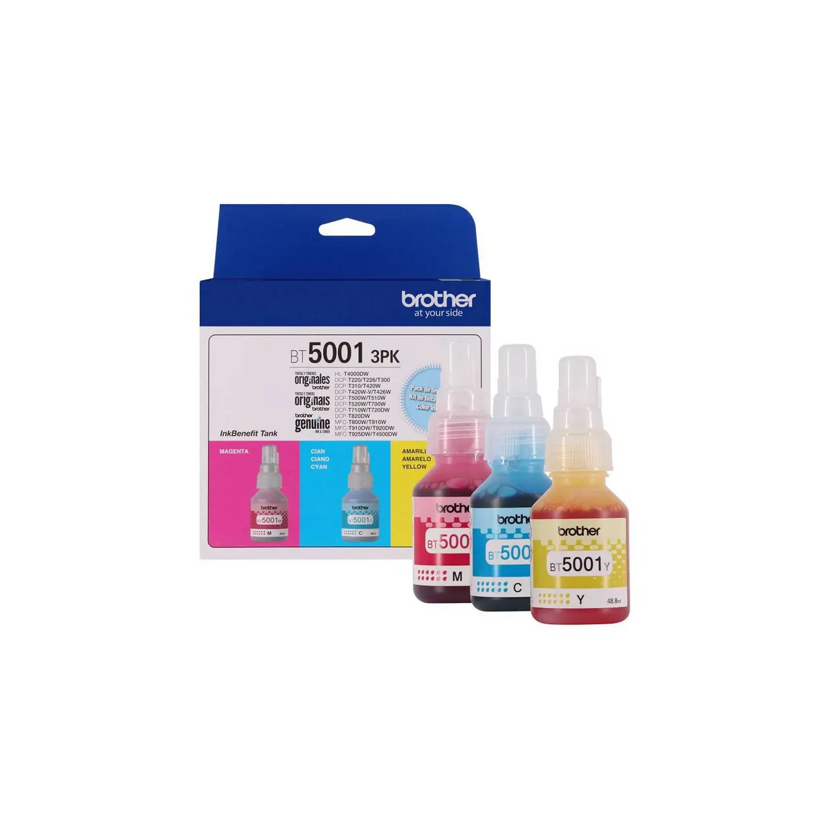 BROTHER - Botellas de tinta Brother BT5001 3PK-TANK los 3 colores
