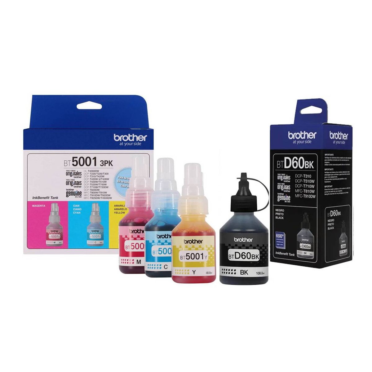 BROTHER - Tinta Brother Btd60bk Y Bt5001 Tripack